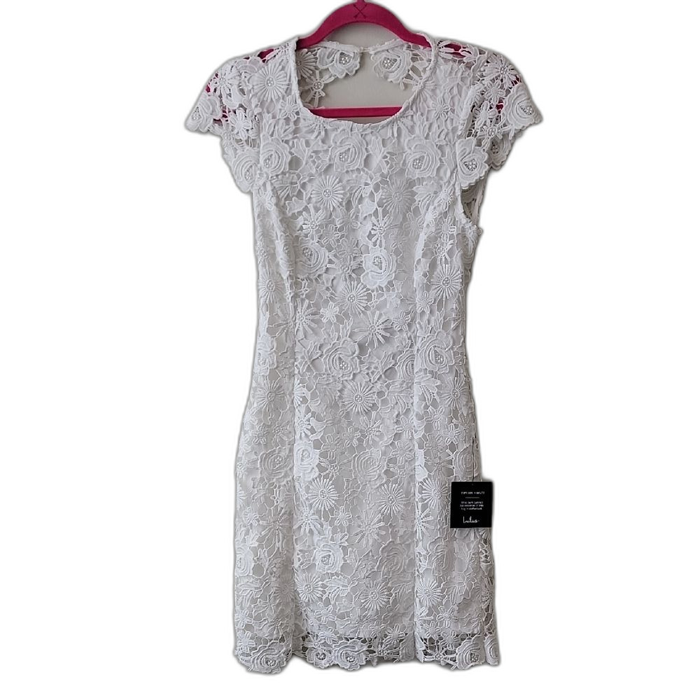 Lulu's Ivory Floral Lace Mini Dress